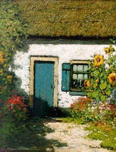 Farmyard With Sunflowers — Cornelis Kuypers