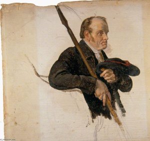 Man Holding A Pike And A Bonnet — George Harvey