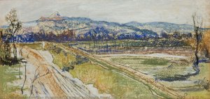 A View Of Kościuszko Mound From A Window. A Gloomy Day — Stanislaw Wyspianski, Polish Symbolism