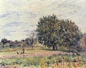 Walnut Trees At Sunset In Early October — Alfred Sisley