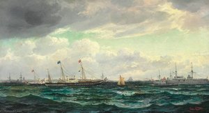 The British Royal Yacht Is Received By The Danish Royal Yacht And Vessels Of The Danish Navy — Edvard Skari