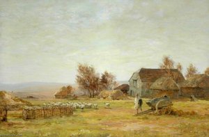 A Sheep Farm On The South Downs — James Aumonier
