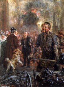 Visit To The Forge — Adolph Von Menzel