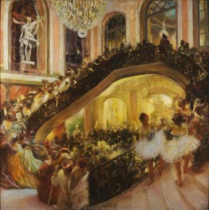 The Masquerade Ball - Grand Opera House, Paris — Gaston De La Touche, Impressionistic Realism