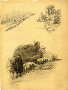 Drawing Of A Shepherd — Theodore Clement Steele, Impressionism