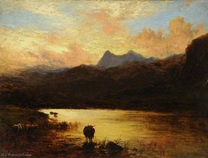 Landscape, Langdale Pikes, Cumbria — Alfred Walter Williams, Romanticism