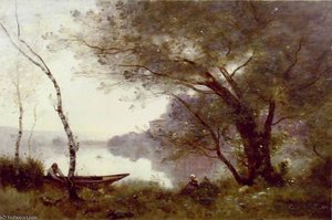 The Boatman Of Mortefontaine — Jean-baptiste-camille Corot, Realism Realism