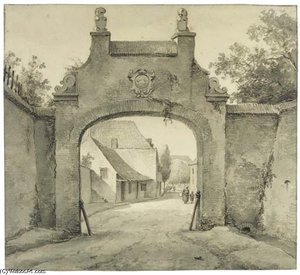 The Westpoort At Rhenen — Andreas Schelfhout