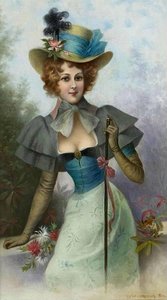 Elegant Woman With Hat — Emile Eisman Semenovsky