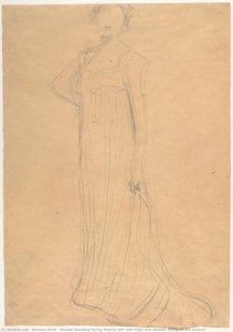 Woman Standing Facing Slightly Left, With Right Arm Akimbo (study For The Portrait — Gustav Klimt