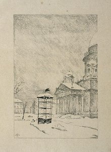 St Isaac's Cathedral In Snow-storm — Mstislav Dobuzhinsky