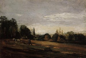 Peasant Working In The Fields — Camille Pissarro
