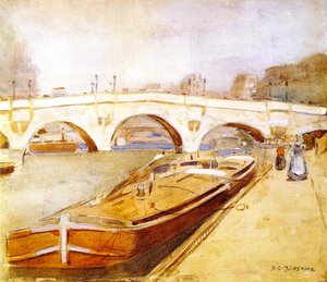 Paris, Pont Neuf With Barges — Frederick Carl Frieseke