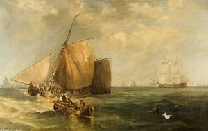 Wind Freshening Off Hull — John Wilson Carmichael, Contemporary Realism