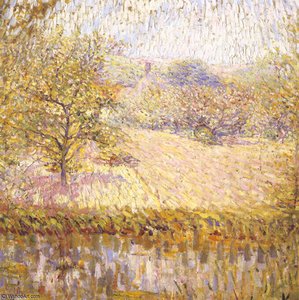 Pond With Flowering Trees — Joseph M Raphael