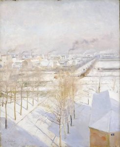 Snow On Roofs — Albert Edelfelt