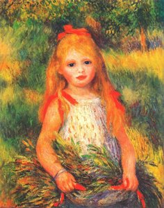 Girl With Flowers — Pierre-auguste Renoir, Impressionism