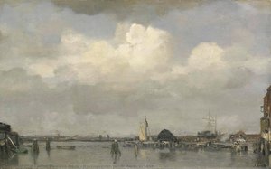 Havengezicht, Jacob Maris, C. 1890 — Jacob Henricus Maris