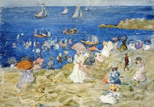 New England Beach Scene — Maurice Brazil Prendergast