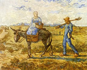 Morning: Peasant Couple Going To Work (after Millet) — Vincent Willem Van Gogh, Post-impressionism
