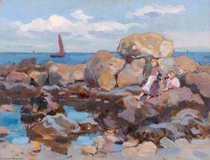 Rockpool And A Boat — William Henry Charlton