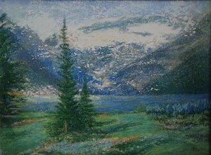 Early Snow On Lake Louise, (painting) — Mary Agnes Yerkes