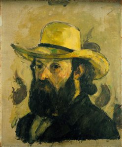 Self-portrait In A Straw Hat — Paul Cézanne