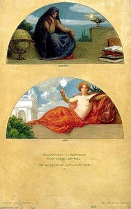 The Progress Of Civilization Science And Art (mural Study, State Capitol, Des Moines, Iowa) — Kenyon Cox