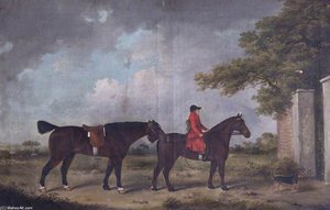 Man On Horseback, Leading A Horse, And A Dog — Henry Bernard Chalon