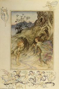 A Midsummer Night's Dream Puck And A Fairy — Arthur Rackham, Romanticism
