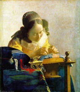 The Lacemaker, Louvre — Johannes Vermeer, Dutch Baroque