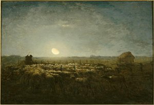 Le Parc À Moutons, Clair De Lune — Jean-françois Millet