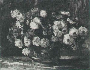 Bowl With Chrysanthemums — Vincent Willem Van Gogh, Post-impressionism