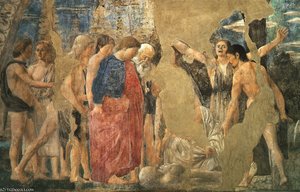 The Death Of Adam, Detail Of Adam's Burial — Piero Della Francesca, Early Renaissance