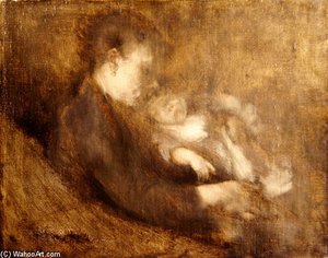 Woman And Child — Eugène Anatole Carrière, Symbolism