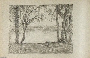 Trees By Lake — John Ottis Adams