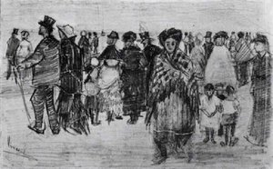 People Walking On The Beach — Vincent Willem Van Gogh