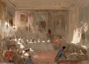 A Theatrical Performance In The Rubens Room, Windsor Castle — Louis Haghe