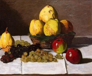 Still Life With Pears And Grapes 1 — Claude Monet, Impressionism