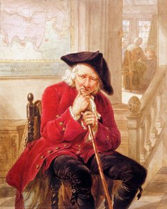 Sitting Old Man Waiting In Hall Sun — Abraham Van Strij