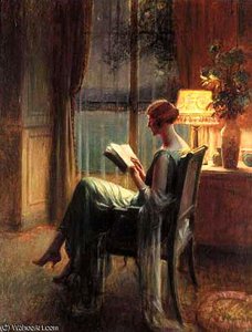 Reading By Lamplight — Delphin Enjolras