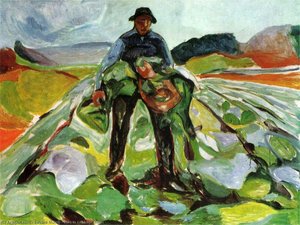 Man In Cabbage Fields — Edvard Munch