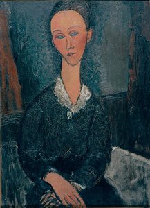 Femme Au Col Blanc Portrait De Lunia Czechowska (titre Attribué) — Amedeo Clemente Modigliani