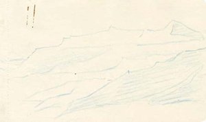 Sketch Of Mountain Landscape 26 — Nicholas Roerich, Naive Art