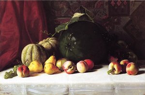 Still Life With Melons, Pears And Apples — George Hetzel