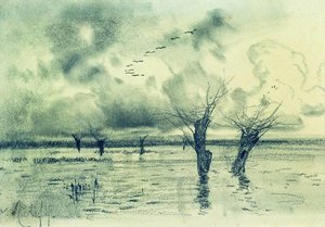 Spring. Cranes Flying. — Isaak Ilyich Levitan