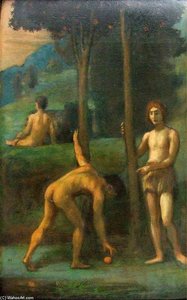 Drei Jünglinge In Einem Orangenhain — Hans Von Marées