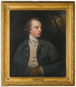Portrait Of Aubrey Beauclerk, 5th Duke Of St. Albans (1740 1802), Half Length, Wearing A Green Coat And Holding A Flintlock — Sir Joshua Reynolds