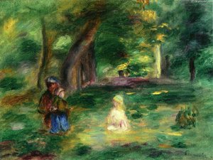 Three Figures In A Landscape — Pierre-auguste Renoir, Impressionism