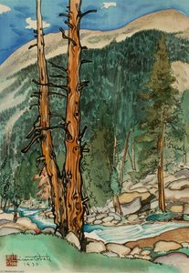 Upper Lyell Fork, Near Lyell Glacier — Chiura Obata